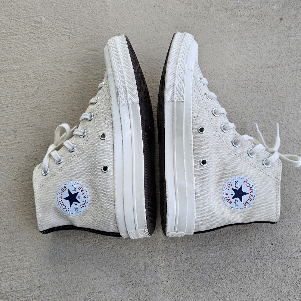 Comme des Garcons PLAY Cream Red Sneakers - Picture 9 of 16